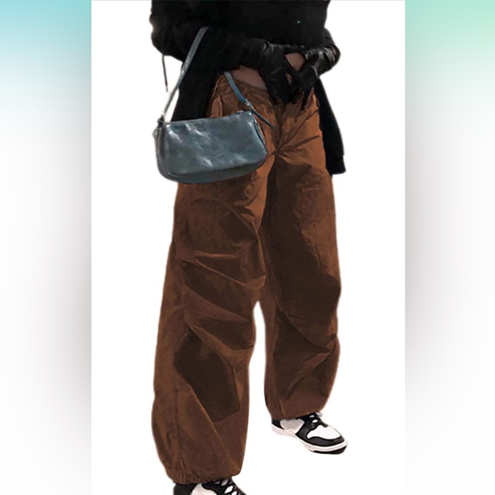 Brown Adjustable Parachute Pants